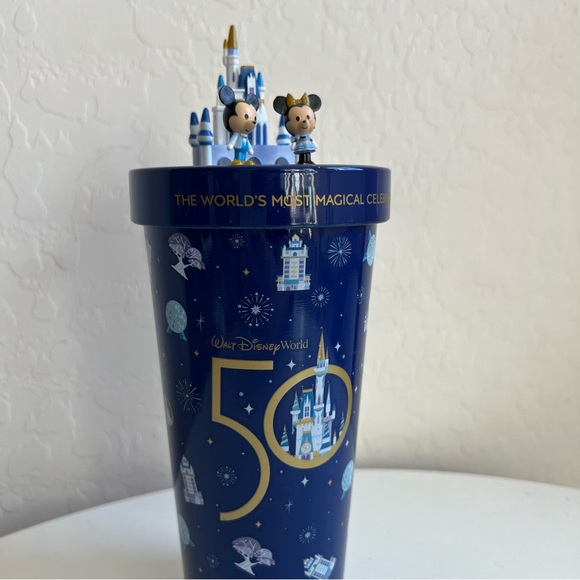Walt Disney World 50th Anniversary Mickey Minnie Castle Tumbler - Picture 3 of 6